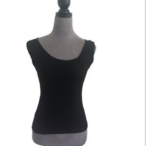 NWT. Black tee with fringe back.